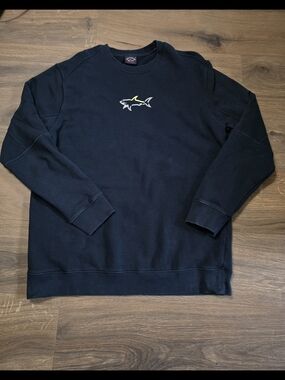 Paul & Shark Navy Crewneck Sweatshirt with Small Shark Logo